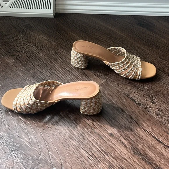 universal threads Women's Braided Tan heeled Sandals - Picture 4 of 6